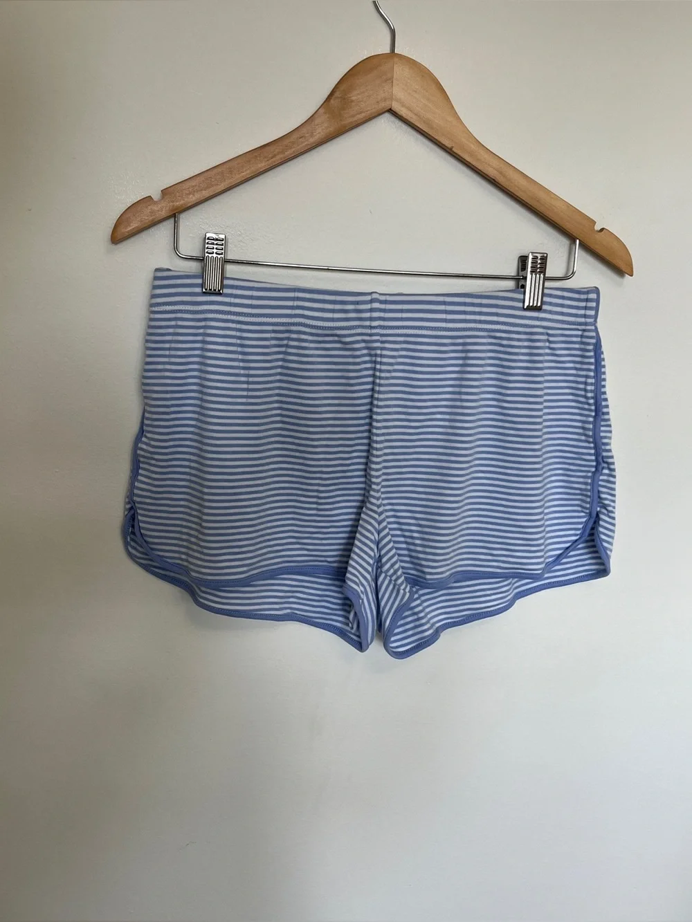 Lake Womens Striped Pajama Shorts Size M Blue & White